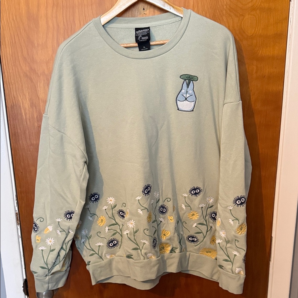 Studio Ghibli My Neighbor Totoro Green Embroidered Sweatshirt